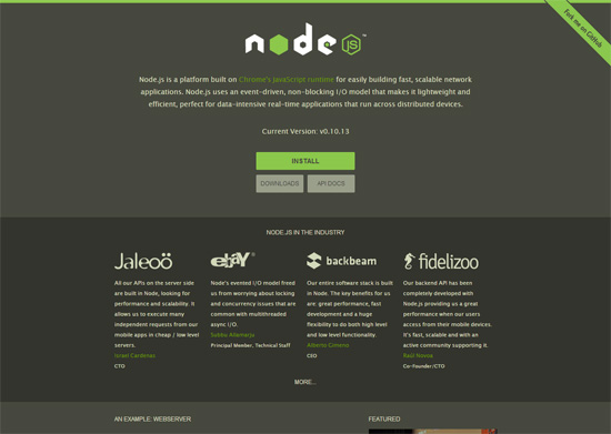 Node.js home page