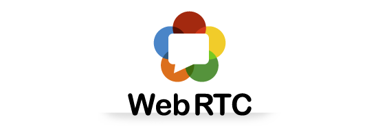 WebRTC logo with multicolored speech bubble elements.