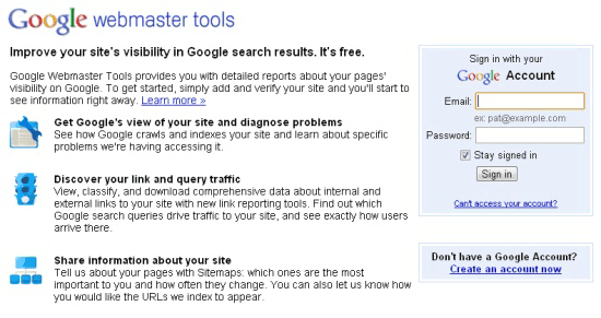 Google Webmaster Tools