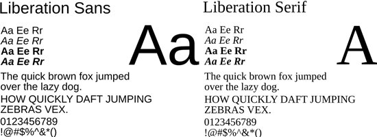 Liberation Fonts