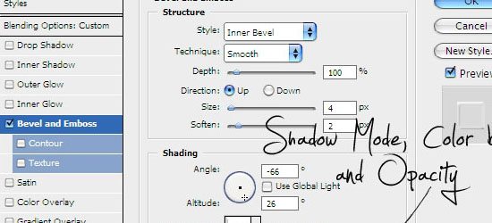 Understanding Bevel and Emboss - screen shot.