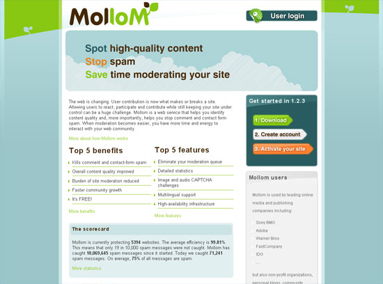 Mollom - screen shot.