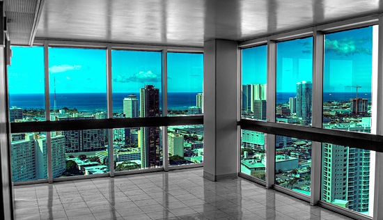 Banyan Tree Plaza view HDR Oahu Hawaii