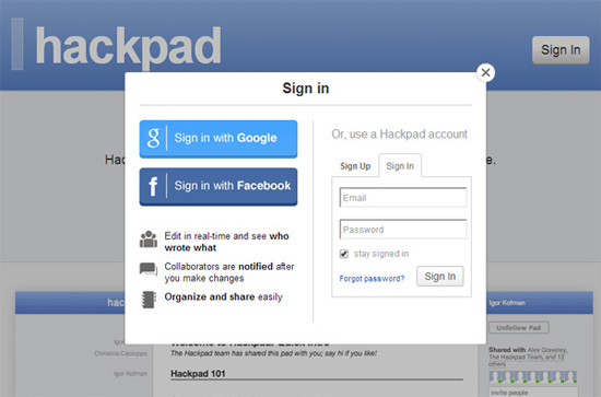 Example 14: hackpad