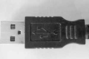 Top view of USB connector