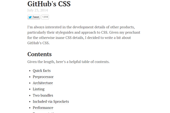 GitHub's CSS