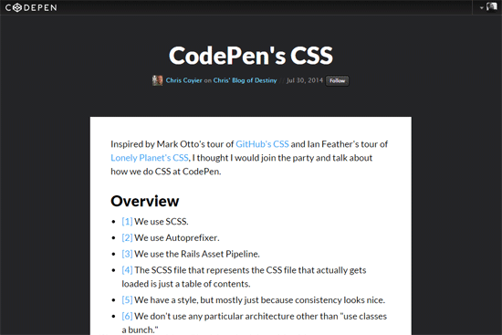 CodePen's CSS