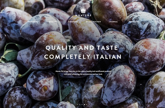 Example of a website with a large background image: Monte Ré