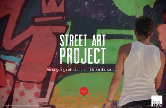 Example of a website with a large background image: Street Art Project