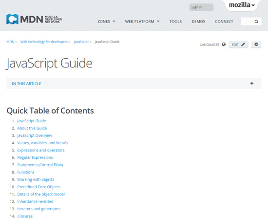 MDN JavaScript Guide