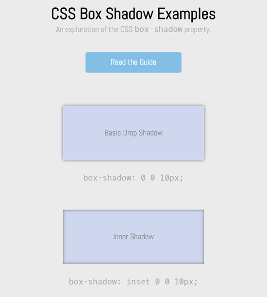 CSS Box Shadow Examples