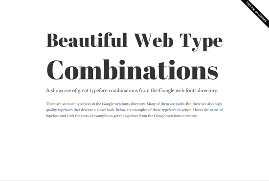 Beautiful Web Type Combinations