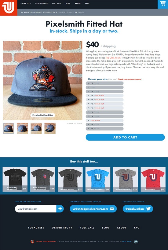 Product page design: United Pixelworkers