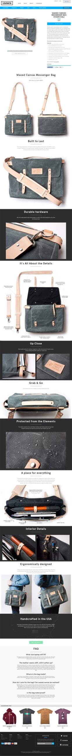 Product page design: Ugmonk