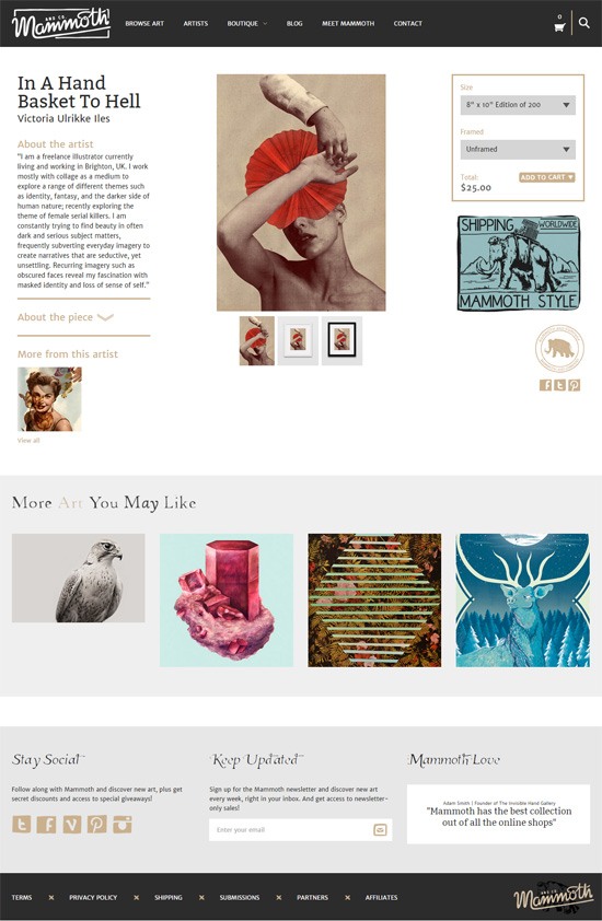 Product page design: Mammoth & Co.