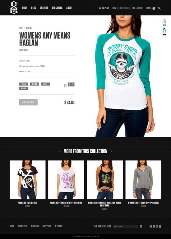 Product page design: REBEL8