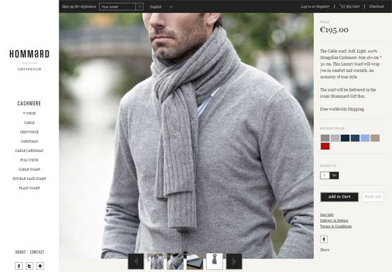 Product page design: Hommard
