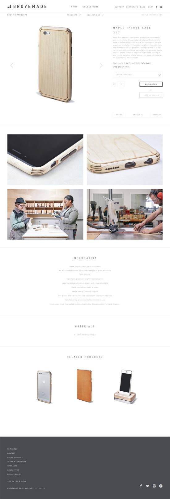 Product page design: Grovemade