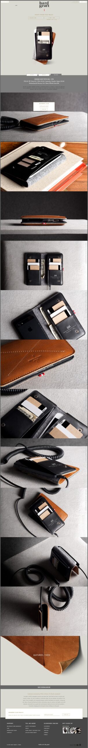 Product page design: Hard Graft