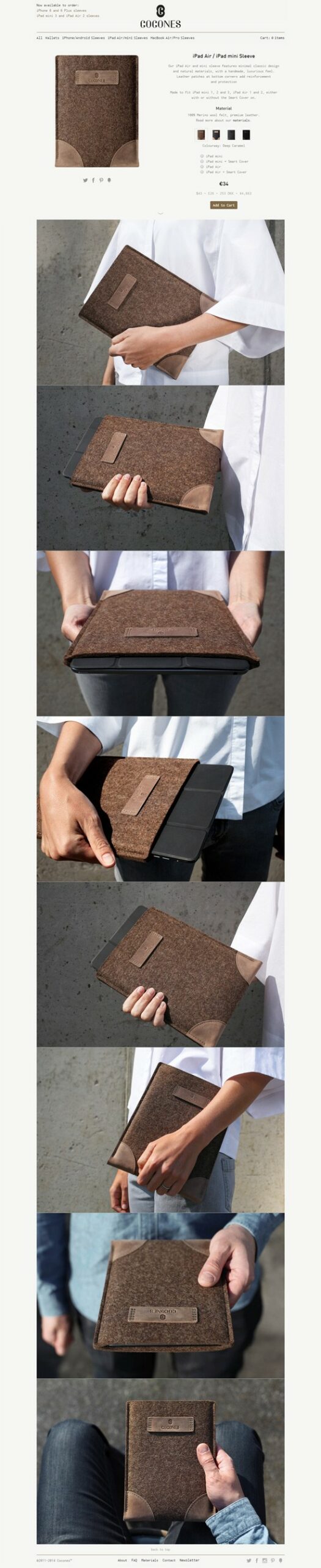Product page design: Cocones