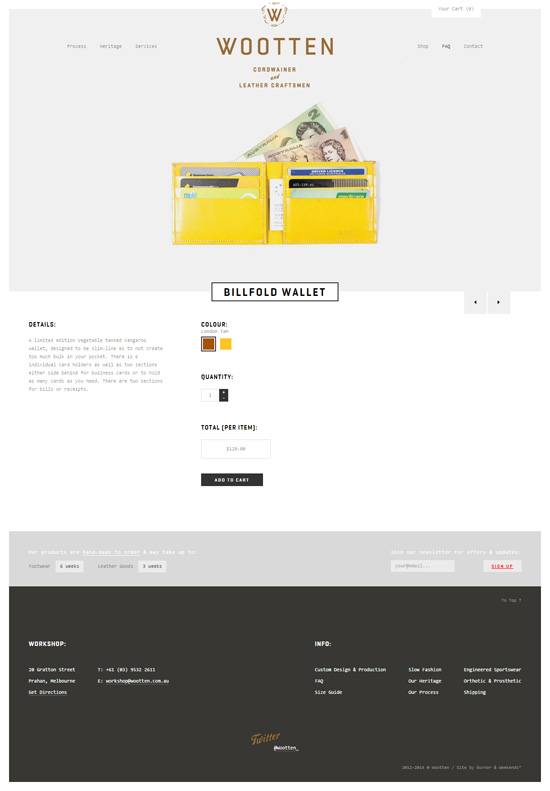 Product page design: Wootten