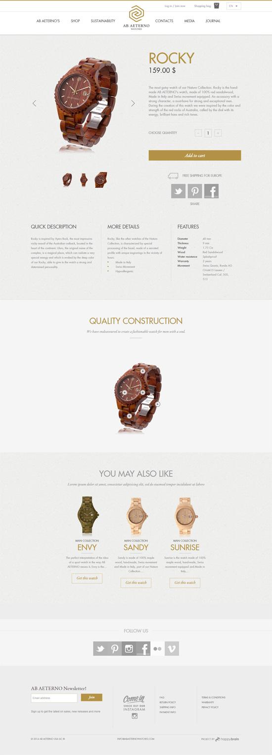 Product page design: Ab Aeterno