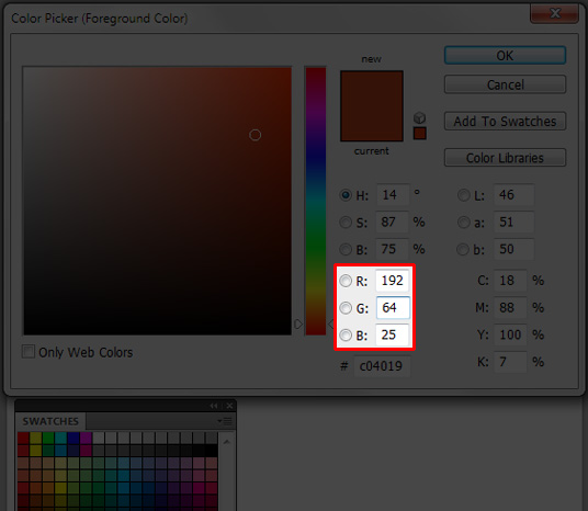 How to deterine rgb color values with Photoshop.