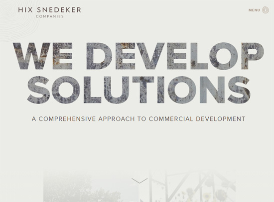 Web typography example: Hix Snedeker