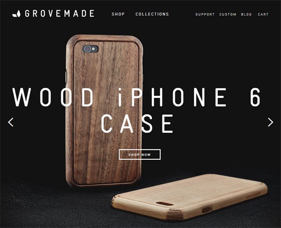 Web typography example: Grovemade