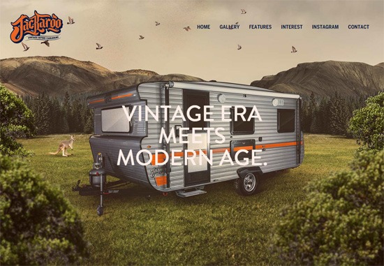 Example of a full-screen background image: Jackaroo Caravans