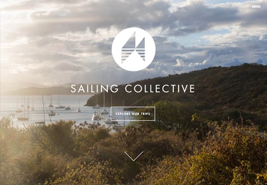 Example of a full-screen background image: Sailing Collective