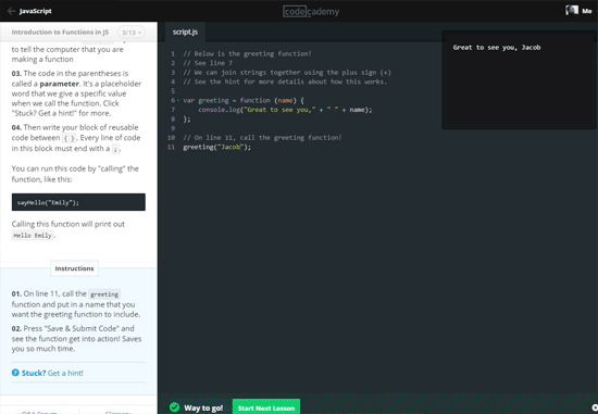 JavaScript Track (Codecademy)