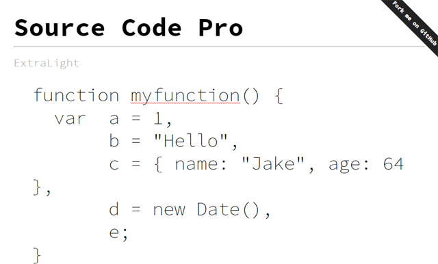 Source Code Pro preview