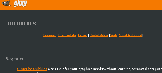 GIMP - Tutorials - screen shot.