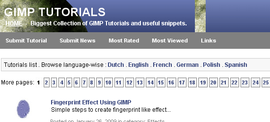 GIMP Tutorials - screen shot.