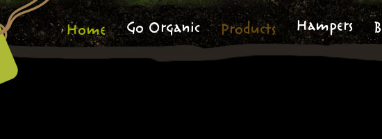 Organic food Ireland navigation menu screen shot.