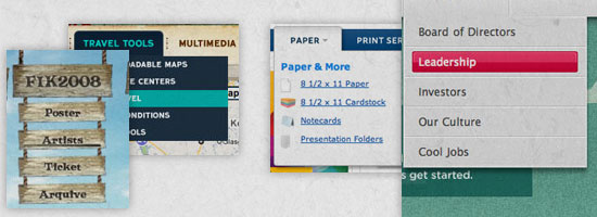 50 Examples of Drop-Down Navigation Menus in Web Designs