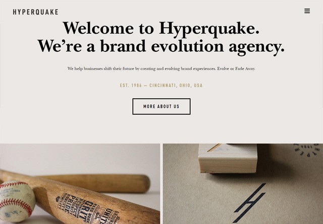 Earth-toned web design: Hyperquake