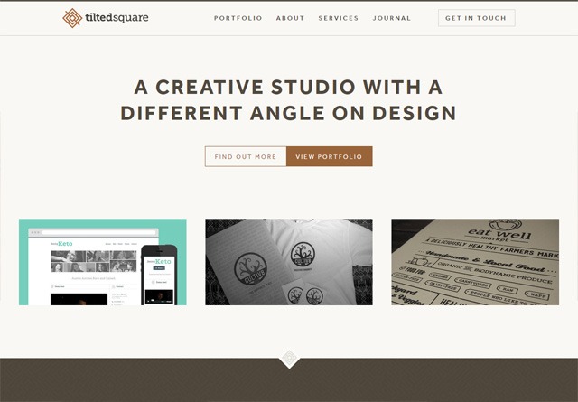 Earth-toned web design: Tilted Square
