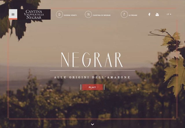 Earth-toned web design: Cantina Valpolicella Negrar