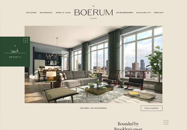 Earth-toned web design: The Boerum