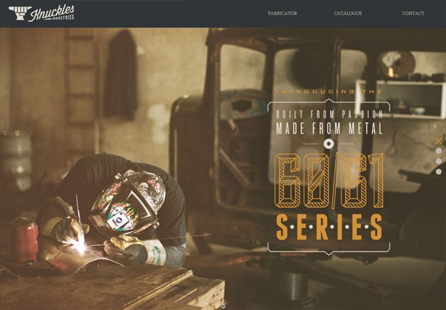 Earth-toned web design: Knuckles Industries