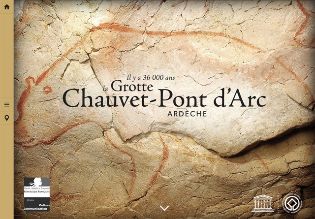 Earth-toned web design: La Grotte Chauvet-Pont d'Arc