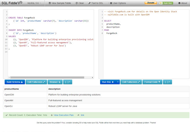 SQL Fiddle