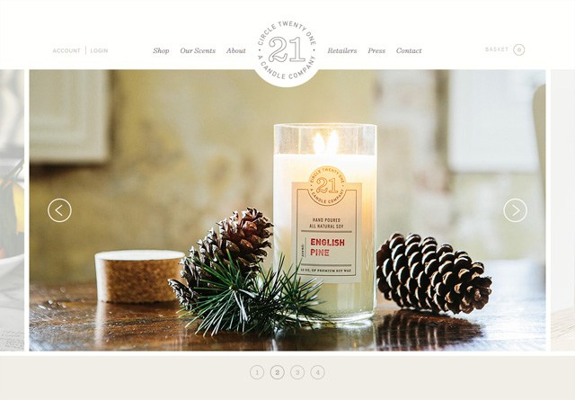 Screenshot of a clean website: Circle 21 Candles