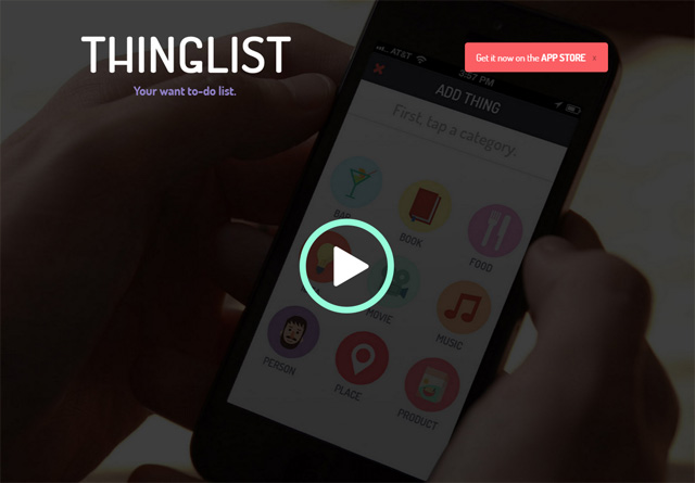 App Website: Thinglist