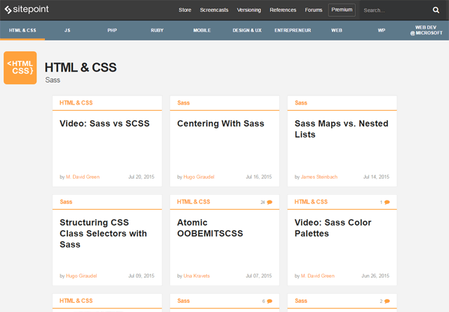 Sass at SitePoint