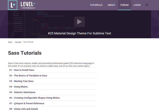 Sass Tutorials (Level Up Tutorials)