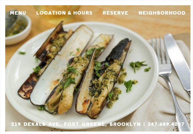 Image of a restaurant website: Colonia Verde