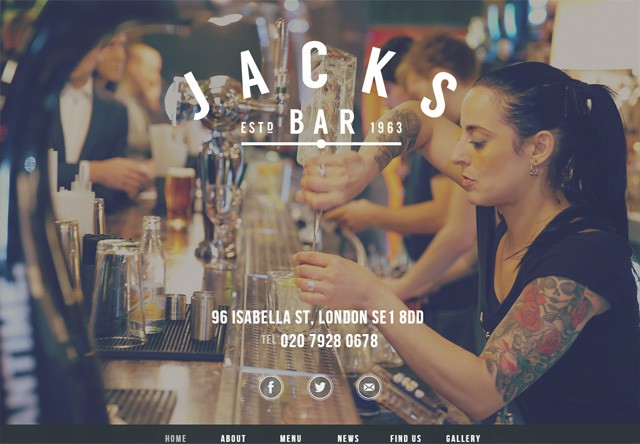 تصویر یک وب سایت رستوران: Jacks Bar